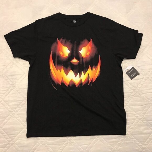 Celebrate Halloween Black Jack O'Lantern T shirt Large nwt - Picture 1 of 4